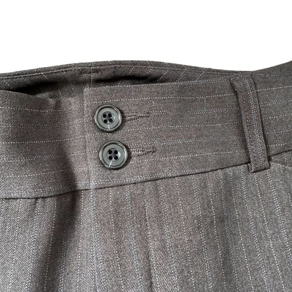 Eddie Bauer Blakely Fit Gray Pinstripe Bootcut Pants Women’s 12 NWOT Mid Rise - Picture 3 of 15